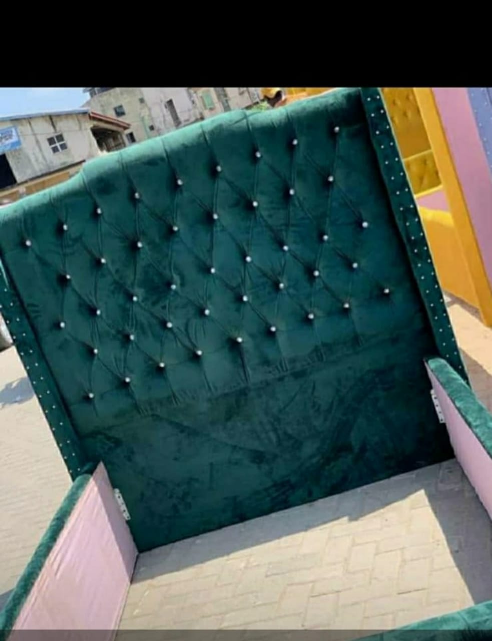 4 and half Emerald Green Velvet Bed Frame